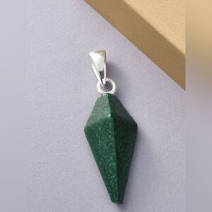 NIB Constituted Malachite Fancy Pendant in Sterling Silver 5.78 ctw